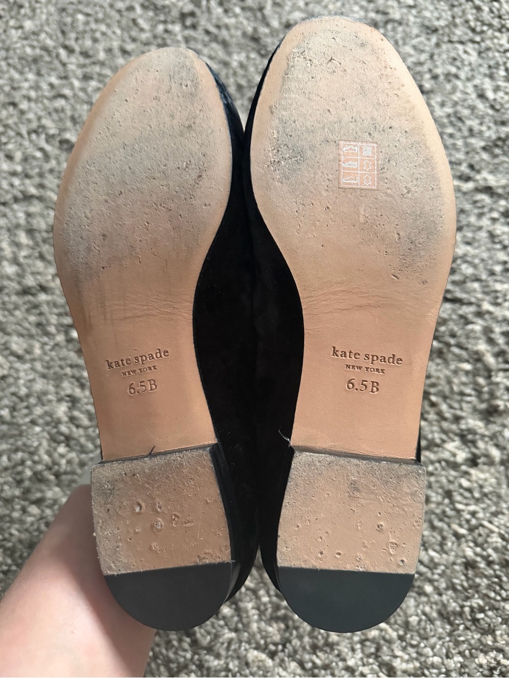 kate spade Black Velvet Cat Embroidered Flats with Pink Bow Detail - Picture 5 of 5